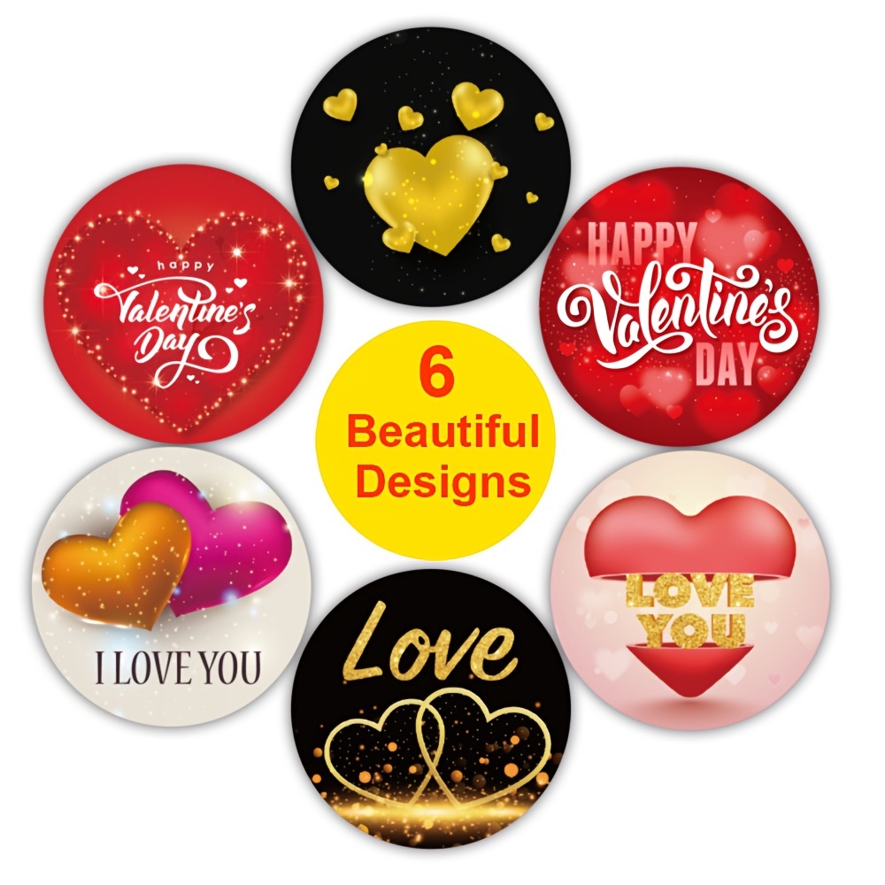  Valentine's Stickers, 192pcs Heart Shaped Stickers