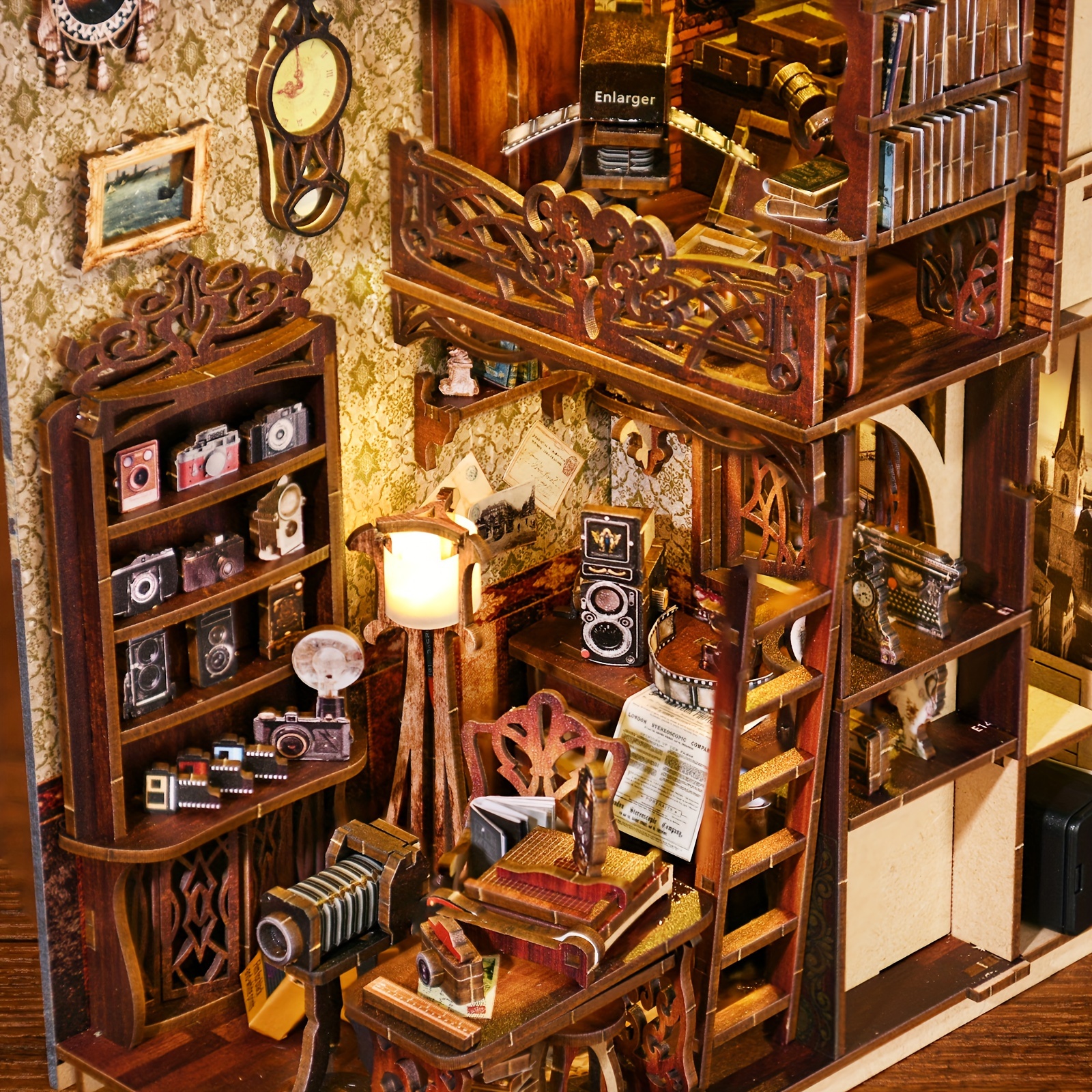 Diy Book Nook Kit Ornament Diy Mini House Booknook Bookshelf - Temu