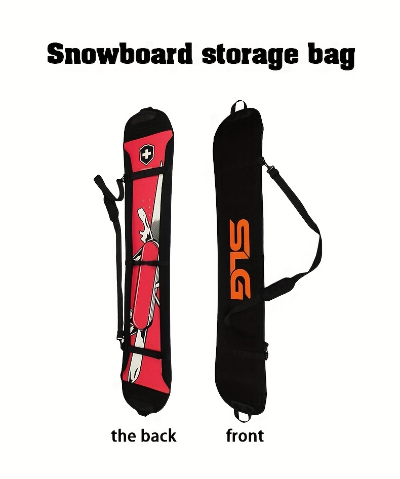  WEALTHY73 Funda protectora de chapa portátil para snowboard,  bolsa de almacenamiento de equipo de esquí, tela elástica SBR, impermeable  y resistente al desgaste, negro, 55.1 in : Deportes y Actividades al