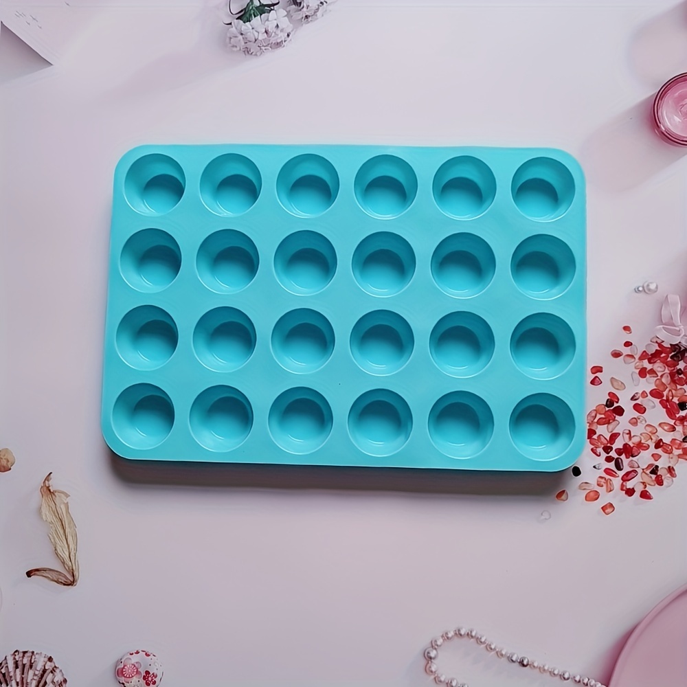 Mini Muffin 24 Holes Silicone Round Mold Diy Cupcake - Temu