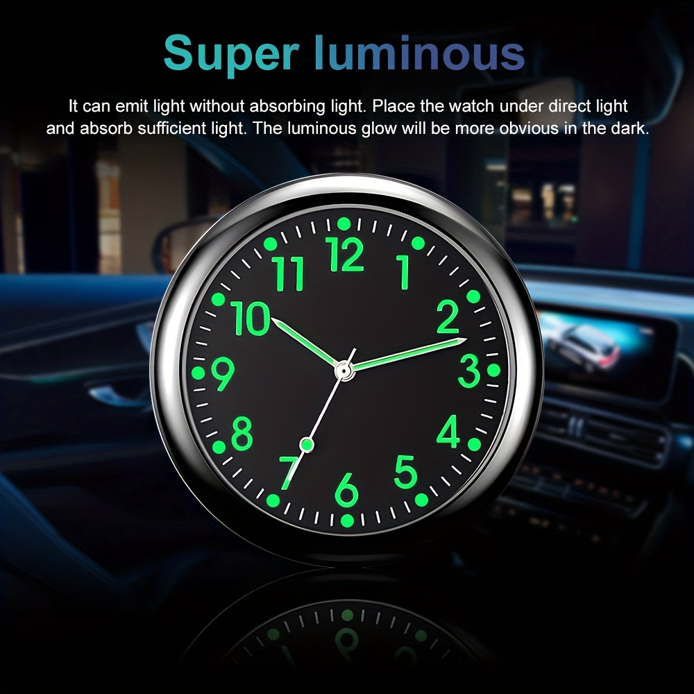 1x Luminous Mini Quartz Analog Watch Stick-On Clock For Car Dash Boat  Motorcycle