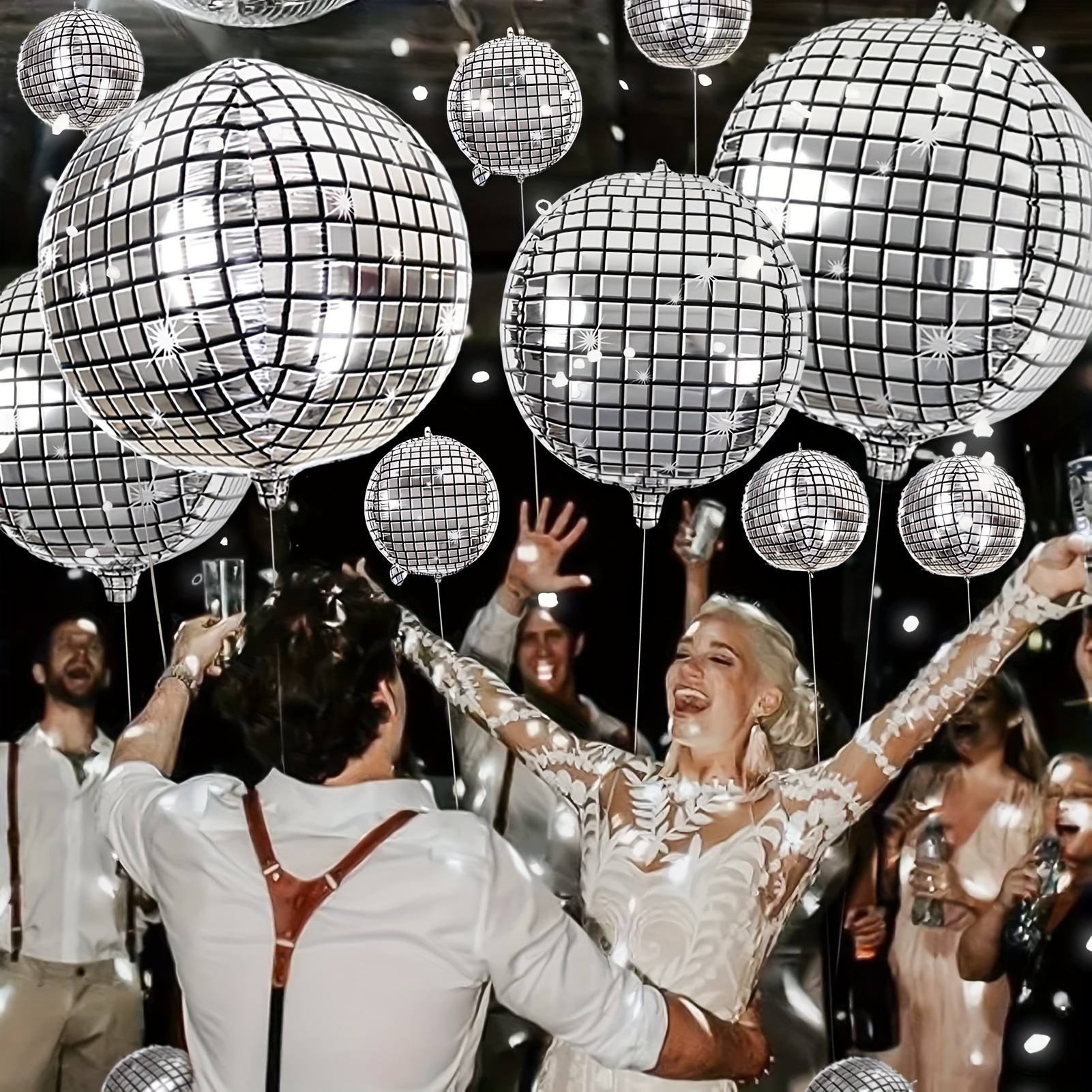 Disco Ball Balloons In Different Sizes 4d Large Disco - Temu