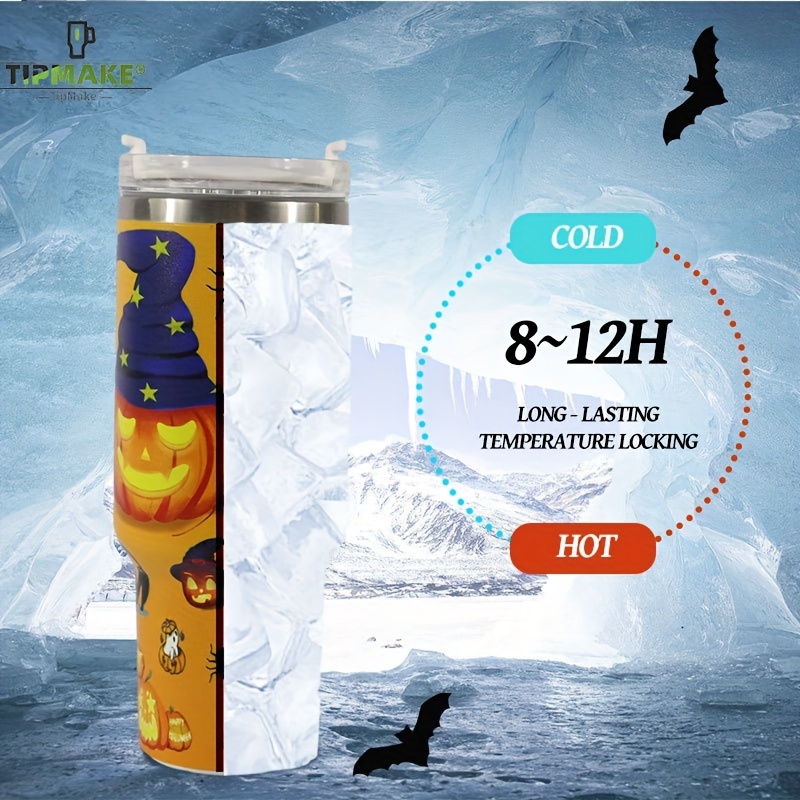 40oz Halloween Pattern Water Bottle Portable Creative Car Tumbler With Handle