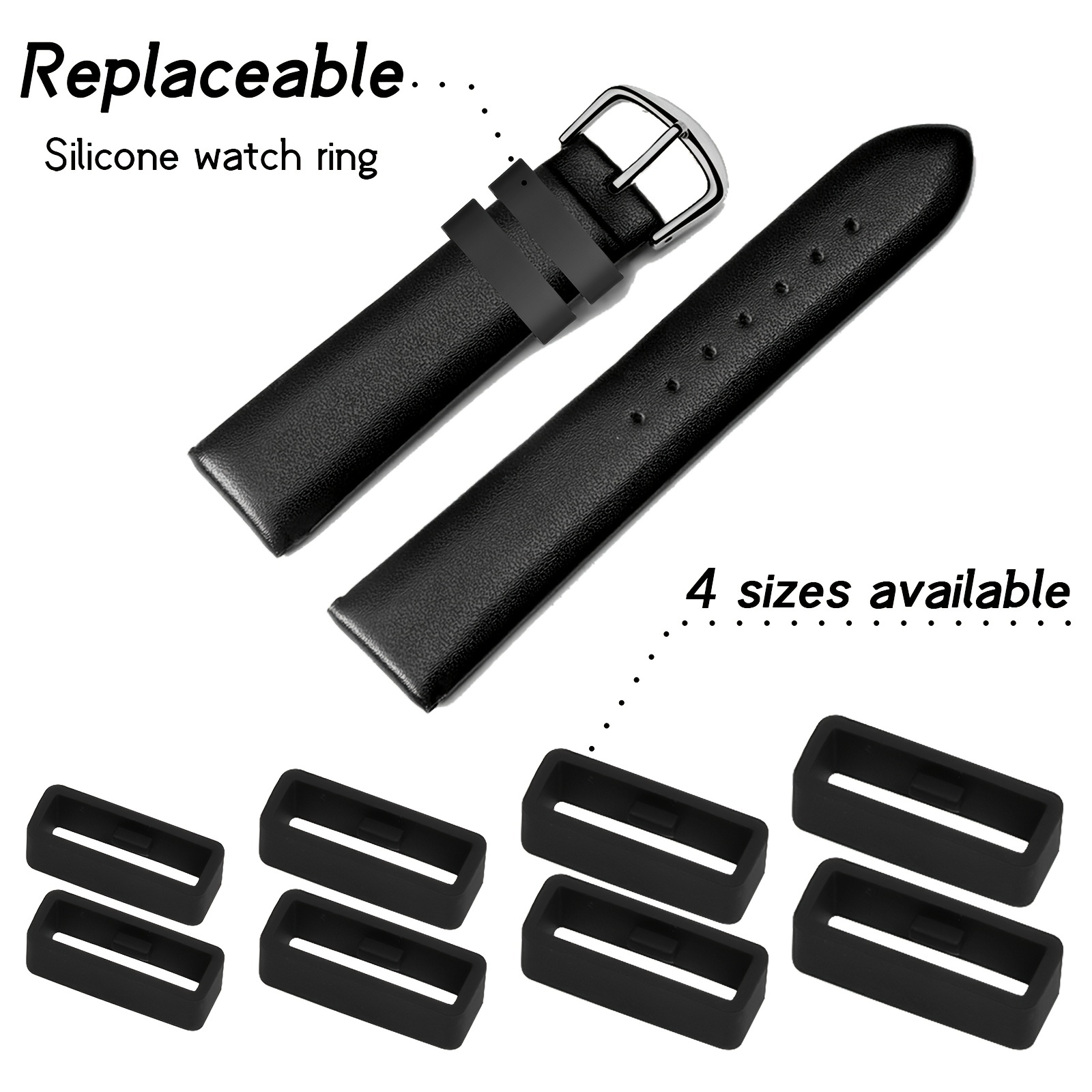Silicone Strap Keeper or Strap Loop for Silicone Watch Straps (16