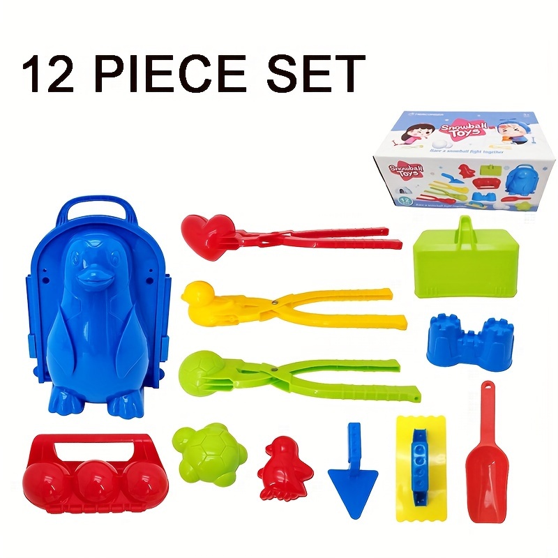 12-Piece Set Of Plastic Summer And Winter Toys, Snow Toys, Snowball Clips,  Children'S Winter Outdoor Toys, Snow Sticks, Snowball Fight Artifacts, Snow