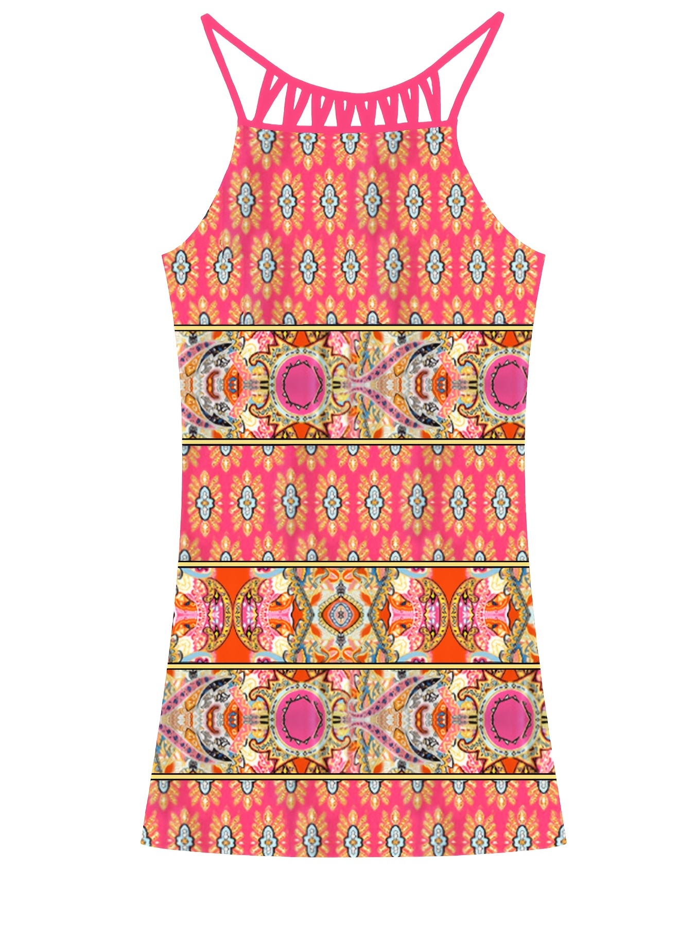 Ethnic Print Sleeveless Dress
