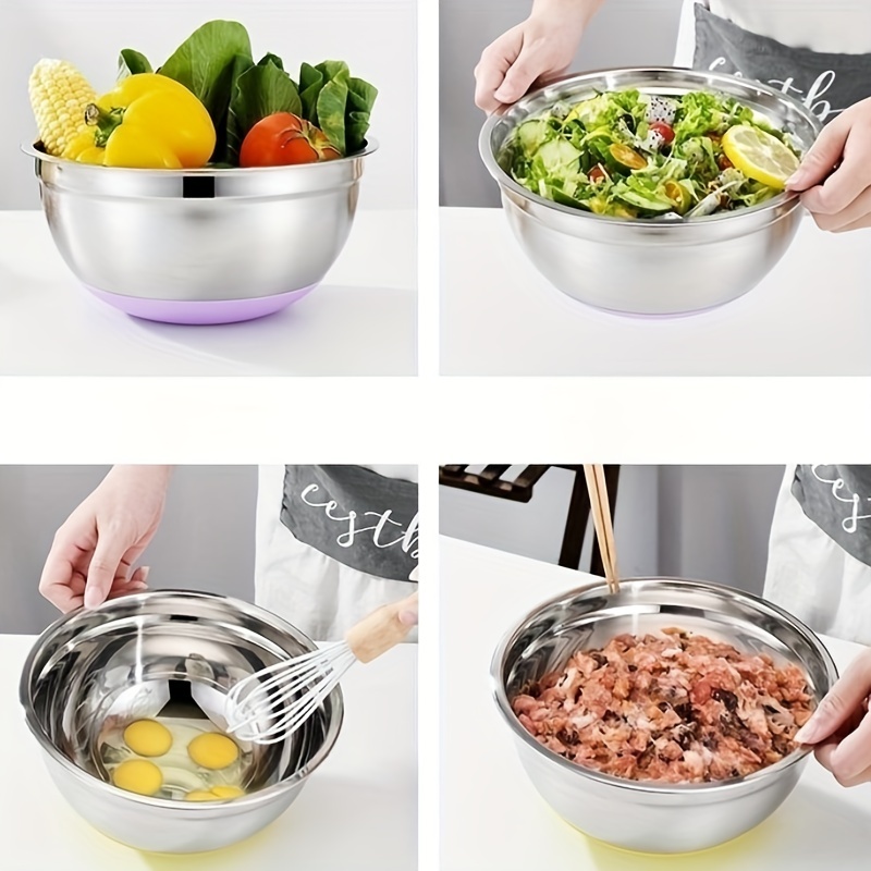 Mixing Bowl Set, Plastic Salad Mixing Bowls With Lids, For Food Storage,  Meal Prep, Salad And More, Kitchen Gadgets, Kitchen Accessories - Temu