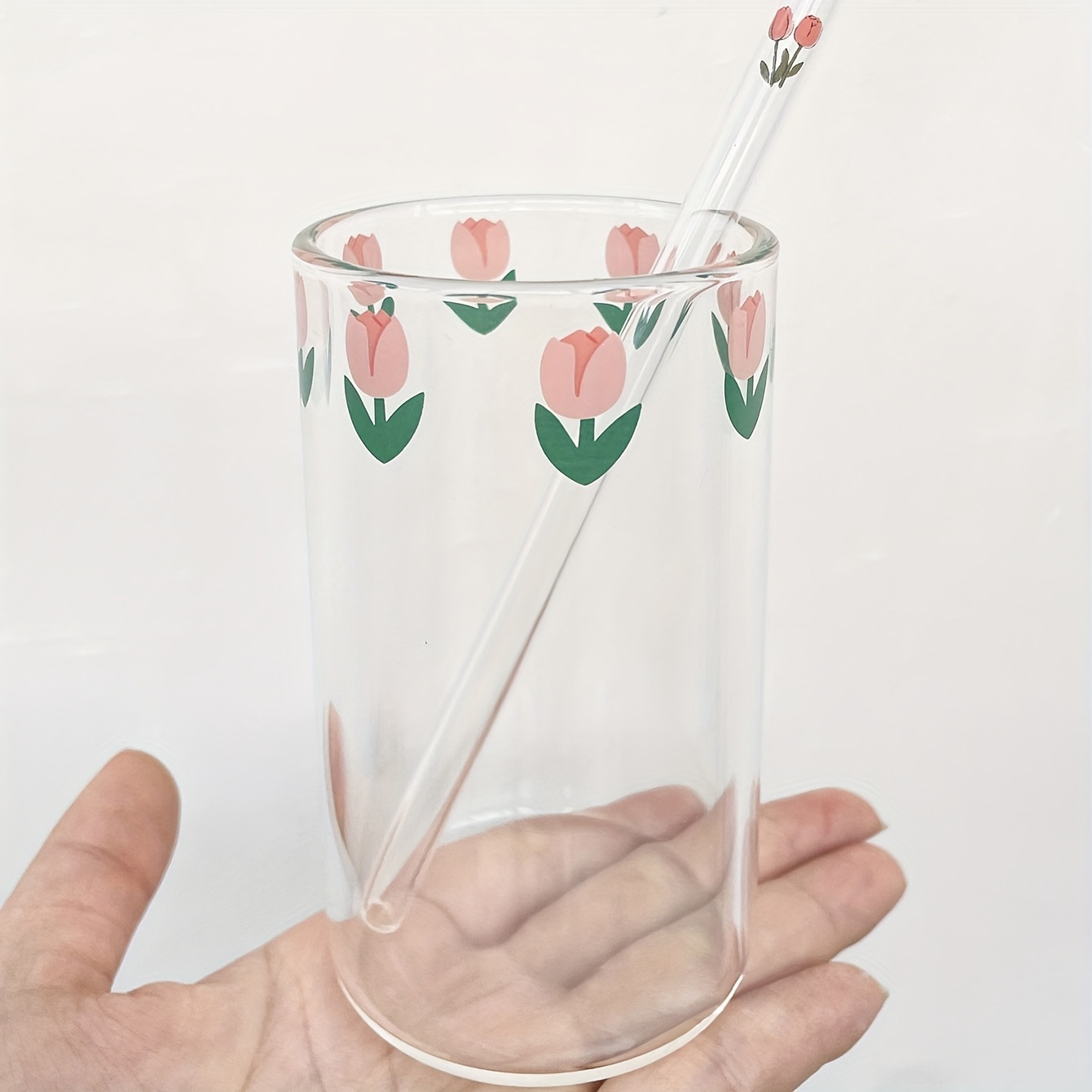 Tulip Pattern Glass Coffee Mug With Spoon, High Borosilicate Glass Coffee  Cups, Heat Resistant Cute Kawaii Water Cups, Microwave Safe, Summer Winter  Drinkware, Gifts - Temu