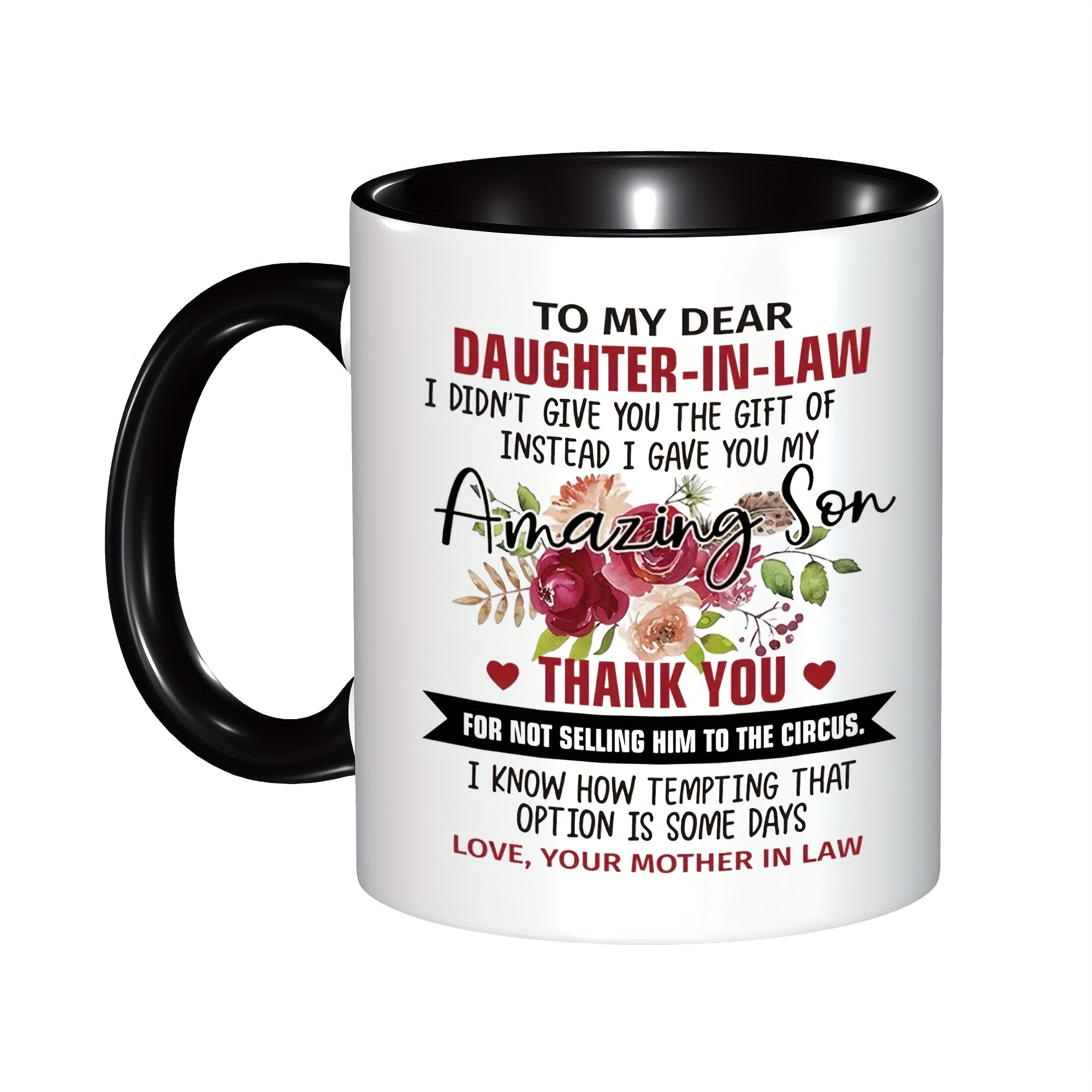 YHRJWN Christmas Mothers Day Gifts from Daughter in Law, Dear Mother in Law  Coffee Mug, Mother