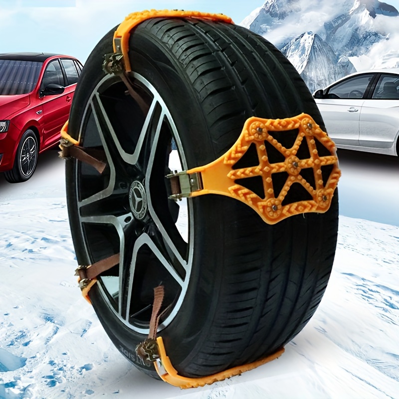 Airminti Universal Schneeketten für Auto Winter, 6 Stück Schneeketten  Schnellmontage Auto, Geeignet für Reifenbreite 165-275 mm für die meisten
