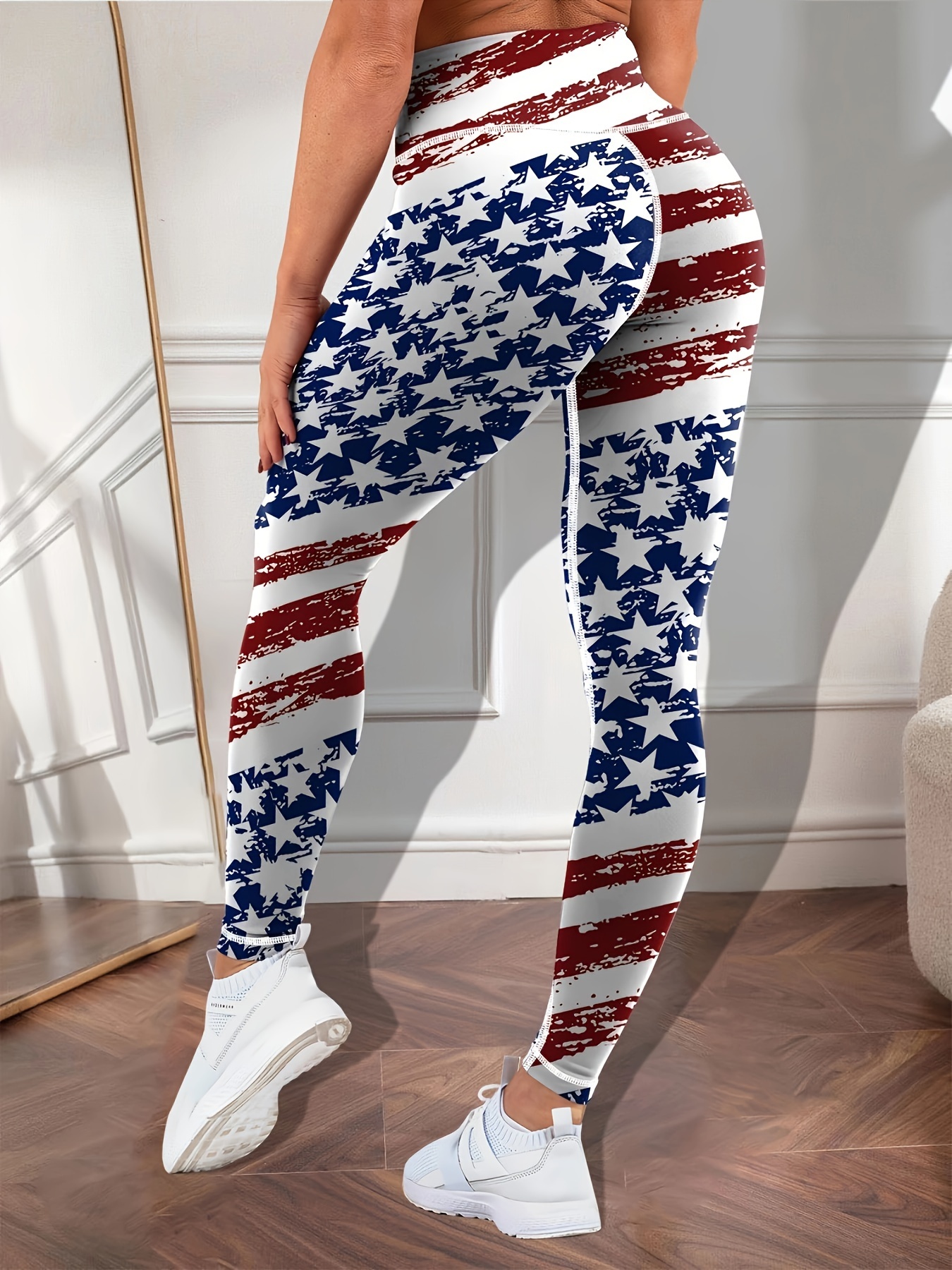 American Flag Stars & Stripes Yoga Leggings for Women High Waist