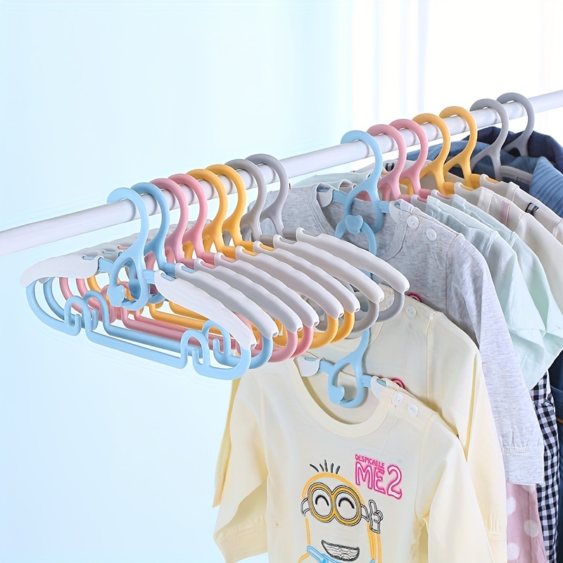 5pcs Blue Baby Clothes Hangers, Children Clothes Racks, Adjustable