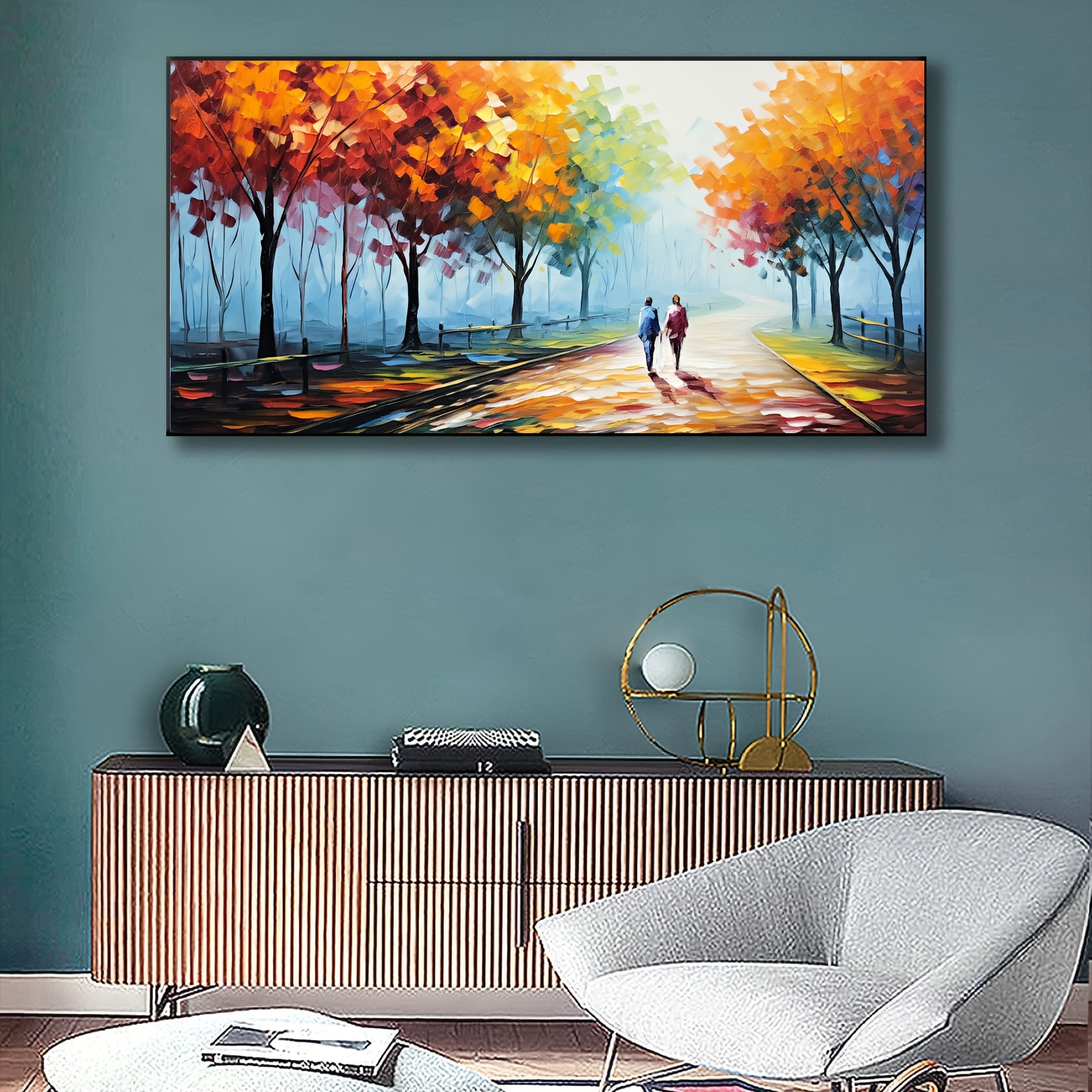Large Hand Painted Textured 3D Oil Painting on Canvas Big Abstract Wall Art  Landscape Artwork