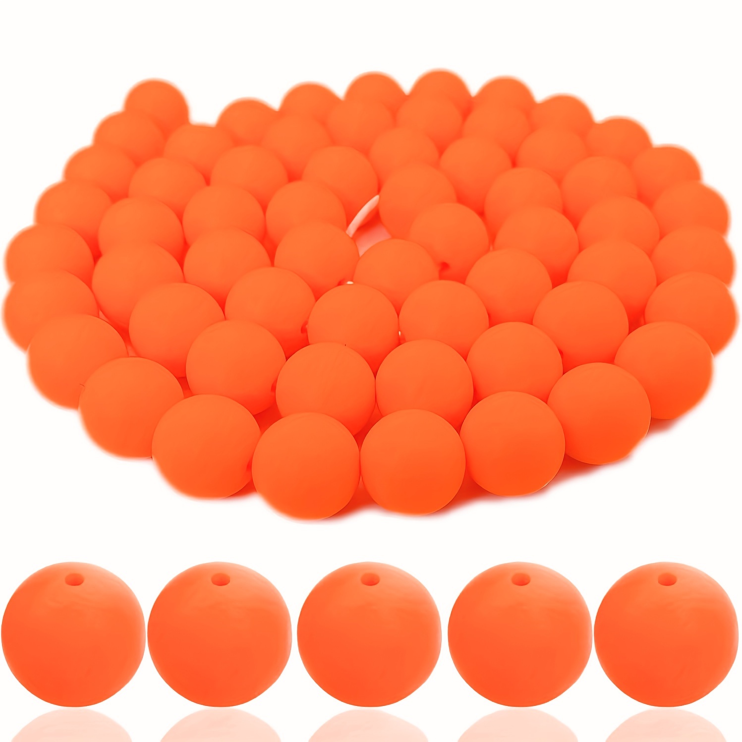 60 PCS 15mm Silicone Focal Beads Bulk Rubber Beads Craft Beads Earring