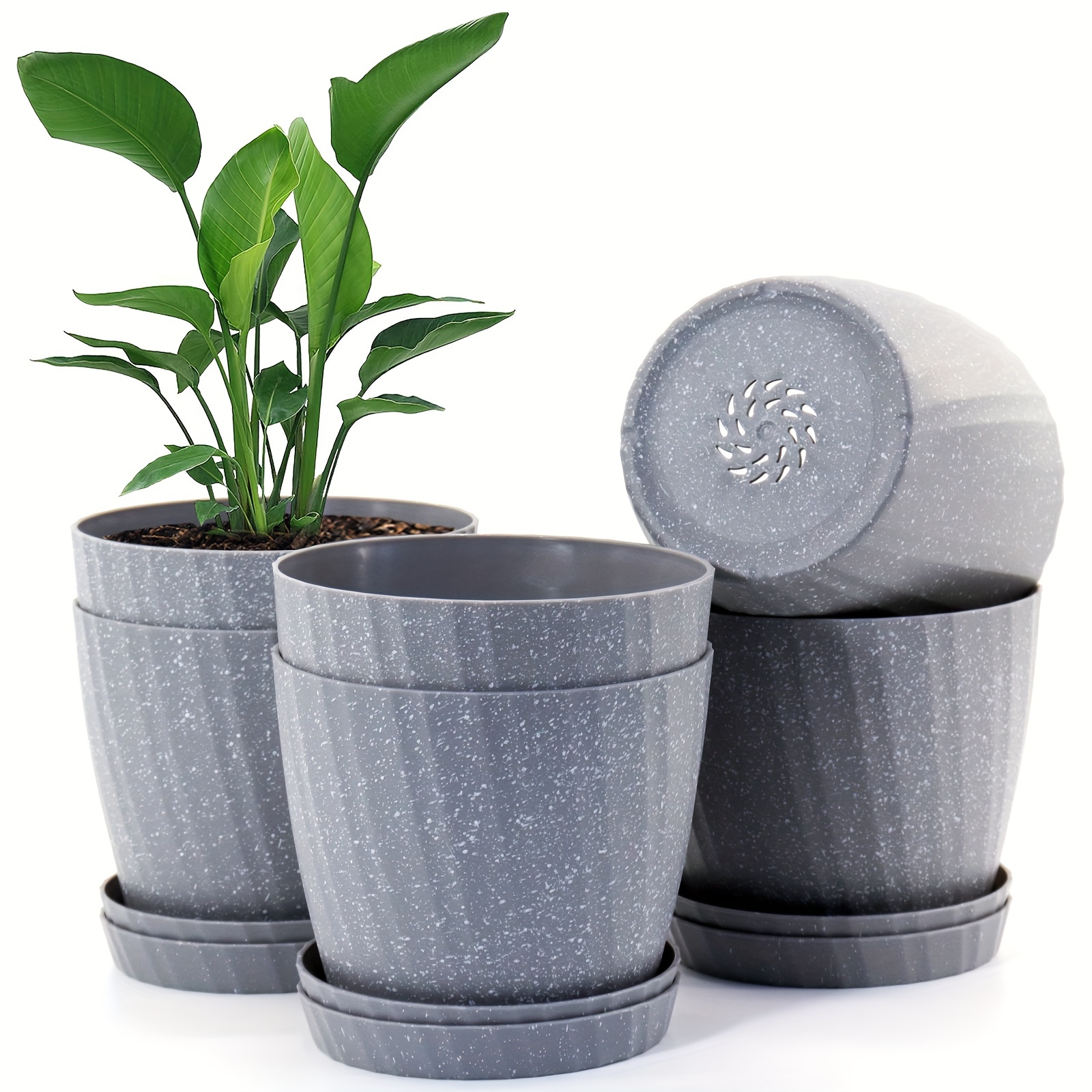 TEMU 6pcs 6 Inch Gardening Flower Pots, Planting Pots Gardening Supplies