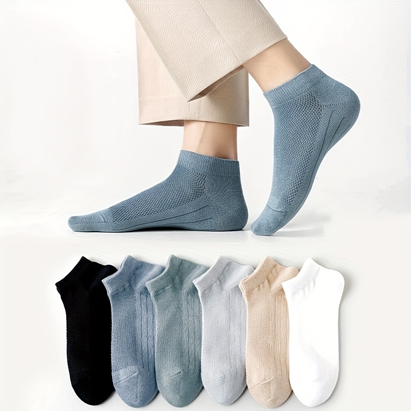 6 pares de calcetines finos de mezcla de algodón y bambú para mujer,  paquete de varios colores - Temu