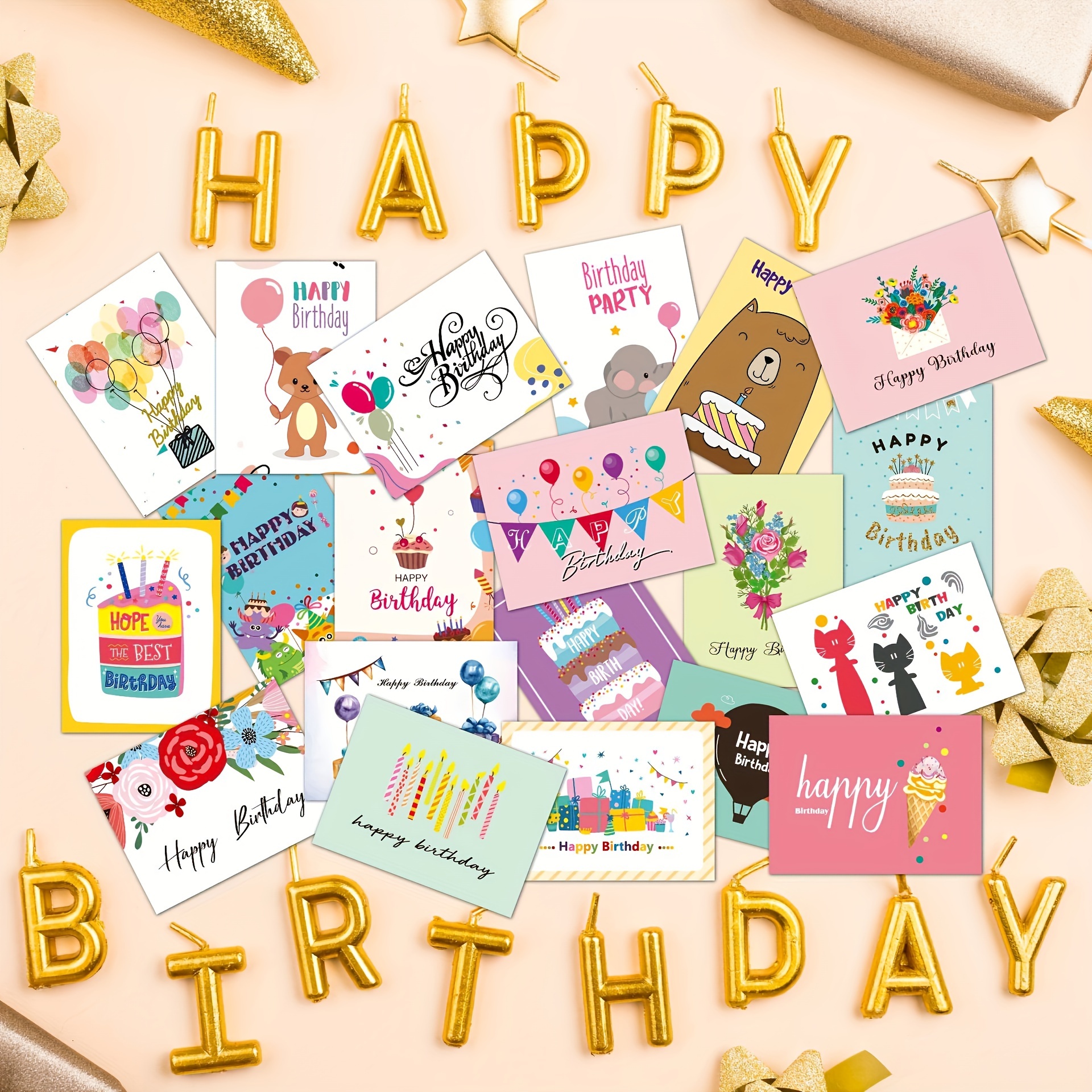 

42pcs/set, Happy Birthday Card Diy Combination Set With Envelope Handwritten Little Blessing Birthday Card, Small Business Supplies, Thank You Cards, Birthday Gift, Cards, Unusual Items, Gift Cards