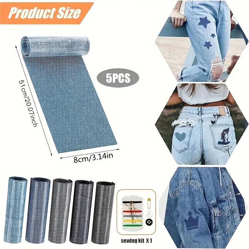 Jeans Patches, Interior And Exterior Patches, Iron On Sew On Denim Patches  For Jeans Clothing, Hole Repair And Decoration - Temu