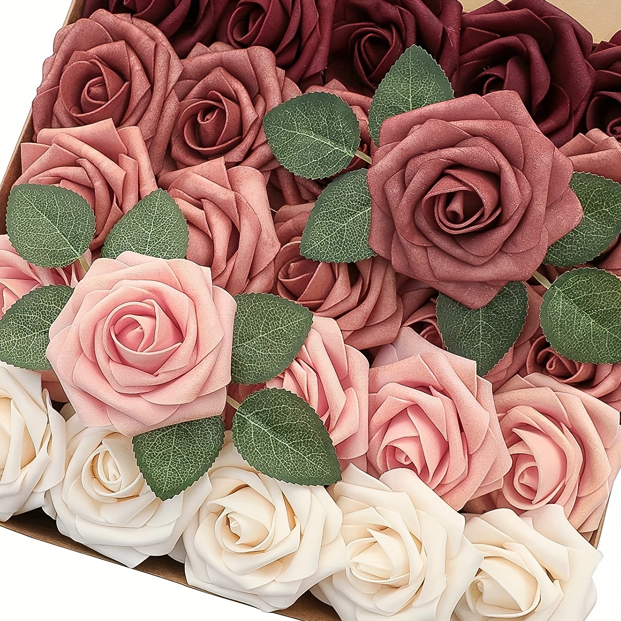 Realistic Rose Leaves For Wedding Flower Arrangements Silk - Temu