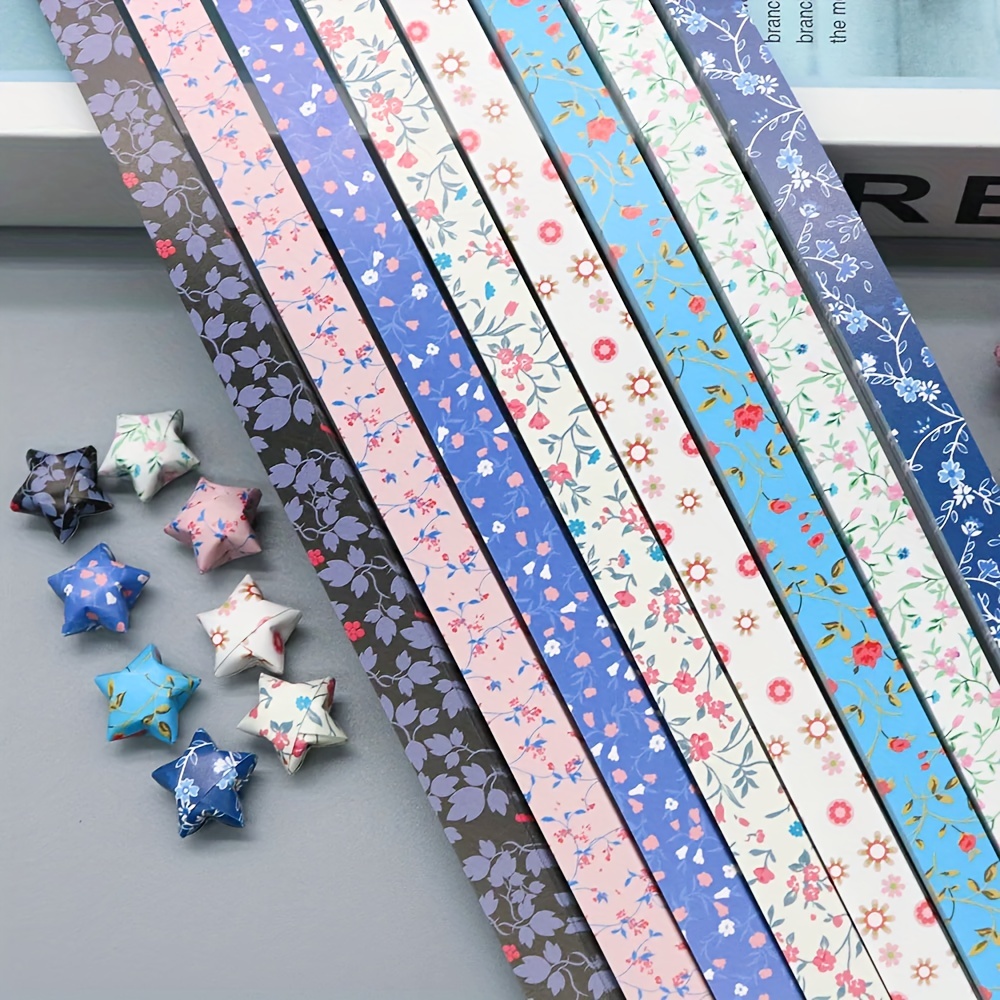 Star Origami Flower Colorful Printing Smooth Face Origami - Temu