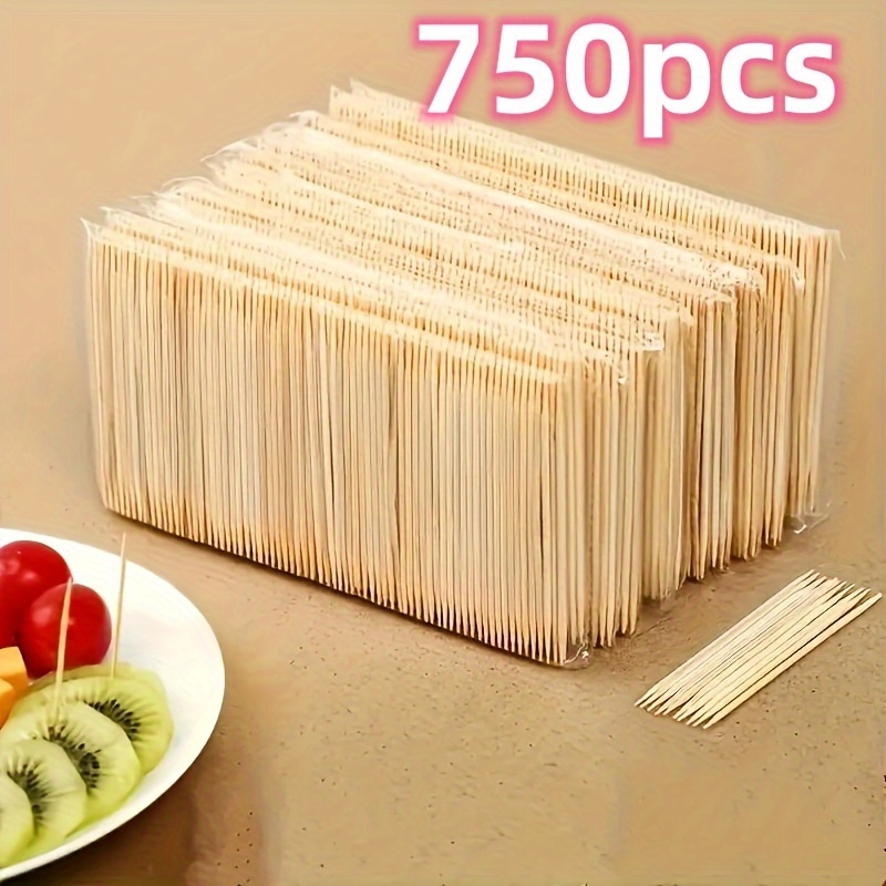 

750/600/450/300/150pcs, Toothpick, Natural Bamboo Toothpick, Household Restaurant Double-headed Bamboo Toothpick, Fruit Pick, Home Supplies, Restaurant Supplies