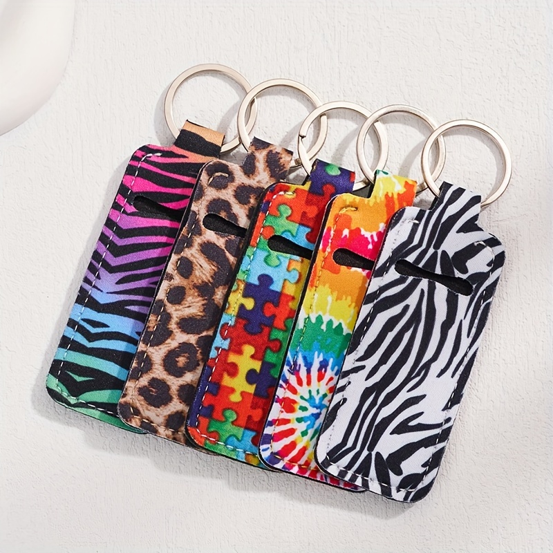 Holder Pattern Keychain Lip Gloss Holder Lipstick Holder Keychain