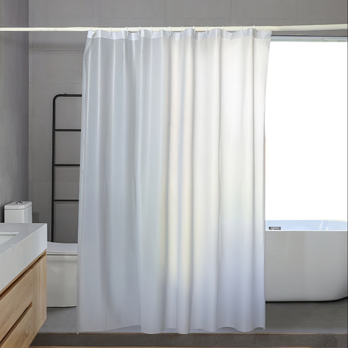 Forro de cortina de ducha de alta resistencia, forro de cortina de ducha  transparente de 72 x 72 pulgadas con 12 orificios de drenaje, forro de  cortina de ducha de plástico