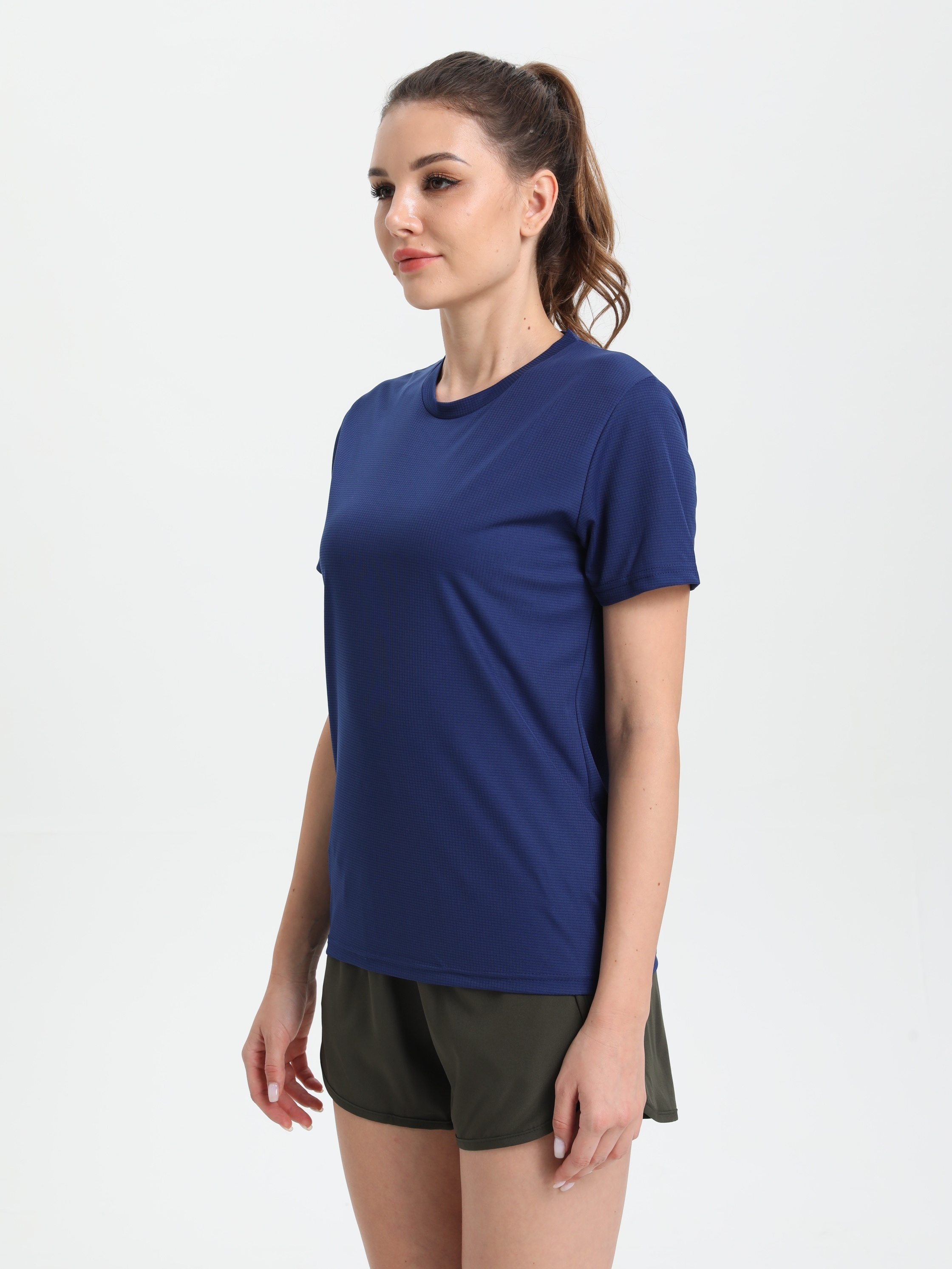 Lucky Brand Womens Crew Neck T Shirt Top Workout Short Sleeve Blue Siz –  Goodfair