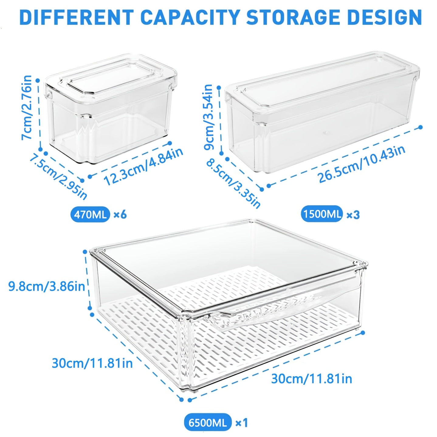 Fridge Organizer With Lid, Drain Tray And Dripping Hole, Stackable Refrigerator  Organizer Bins, Fridge Clear Organizers For Food, Drinks And Vegetable  Storage, Kitchen Supplies - Temu