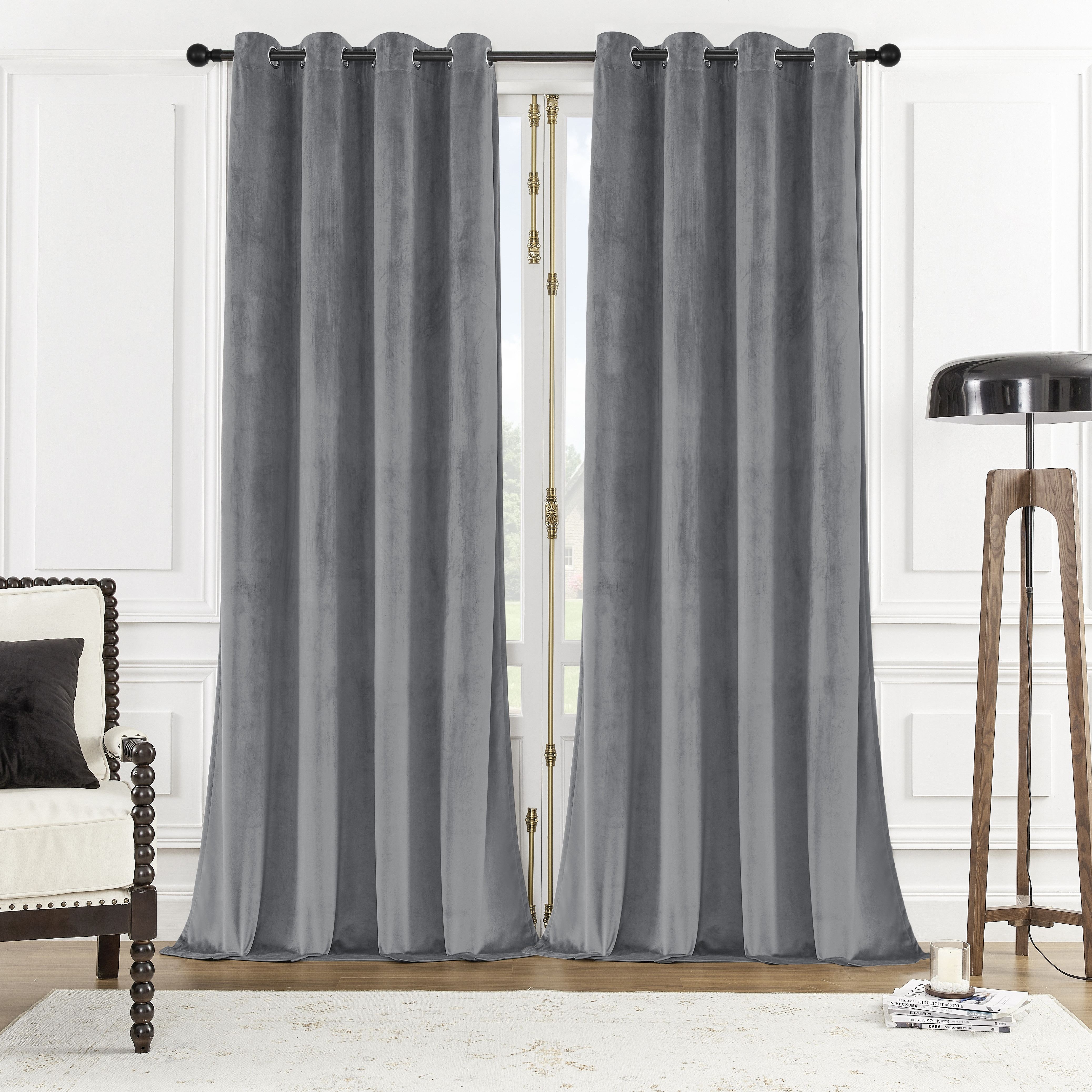  SetSailW Velvet Blackout Curtains Thermal Insulated