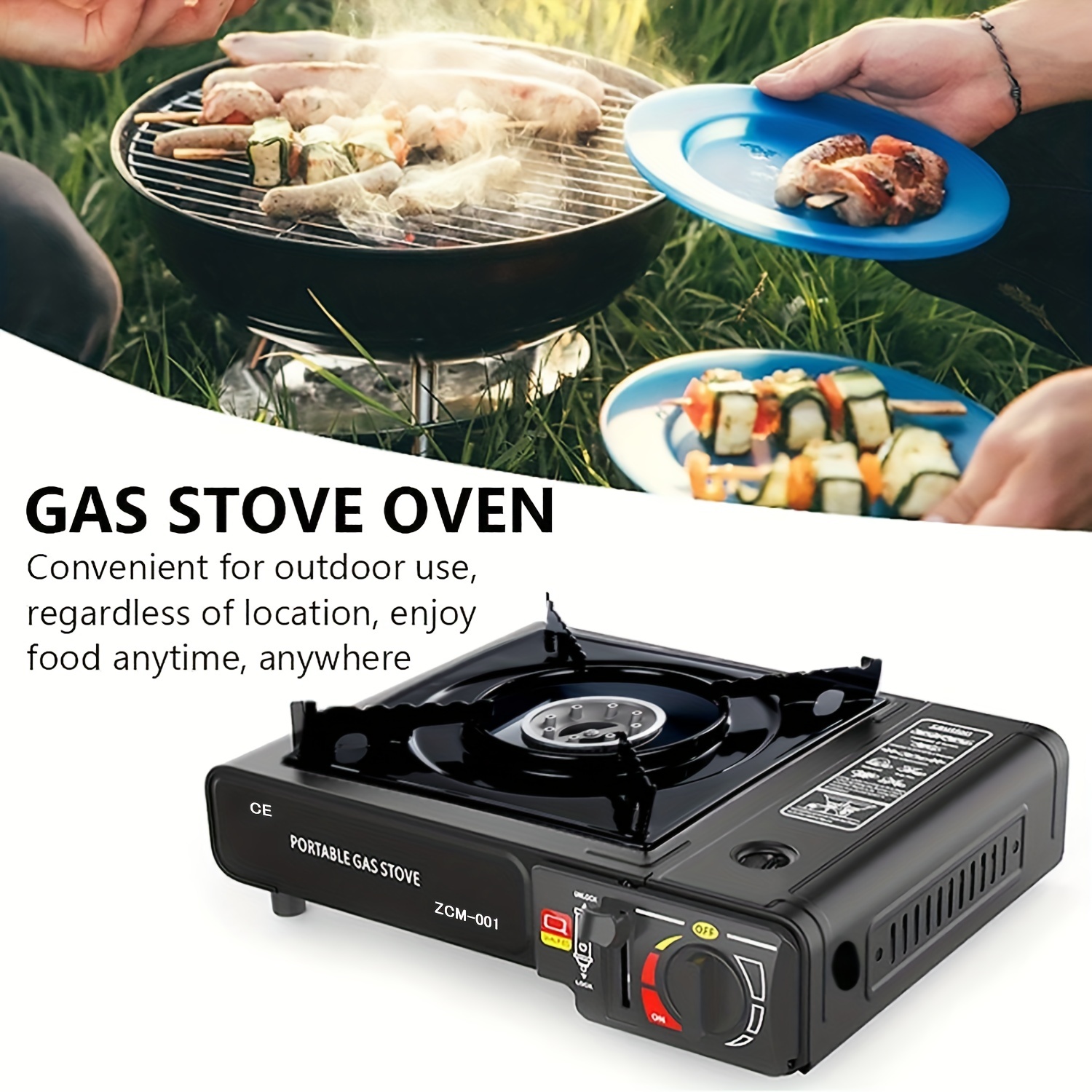 Portable Camping Stove, Butane Gas Stove with Carrying Case for Cooking,  Picnics, Hiking, BBQ