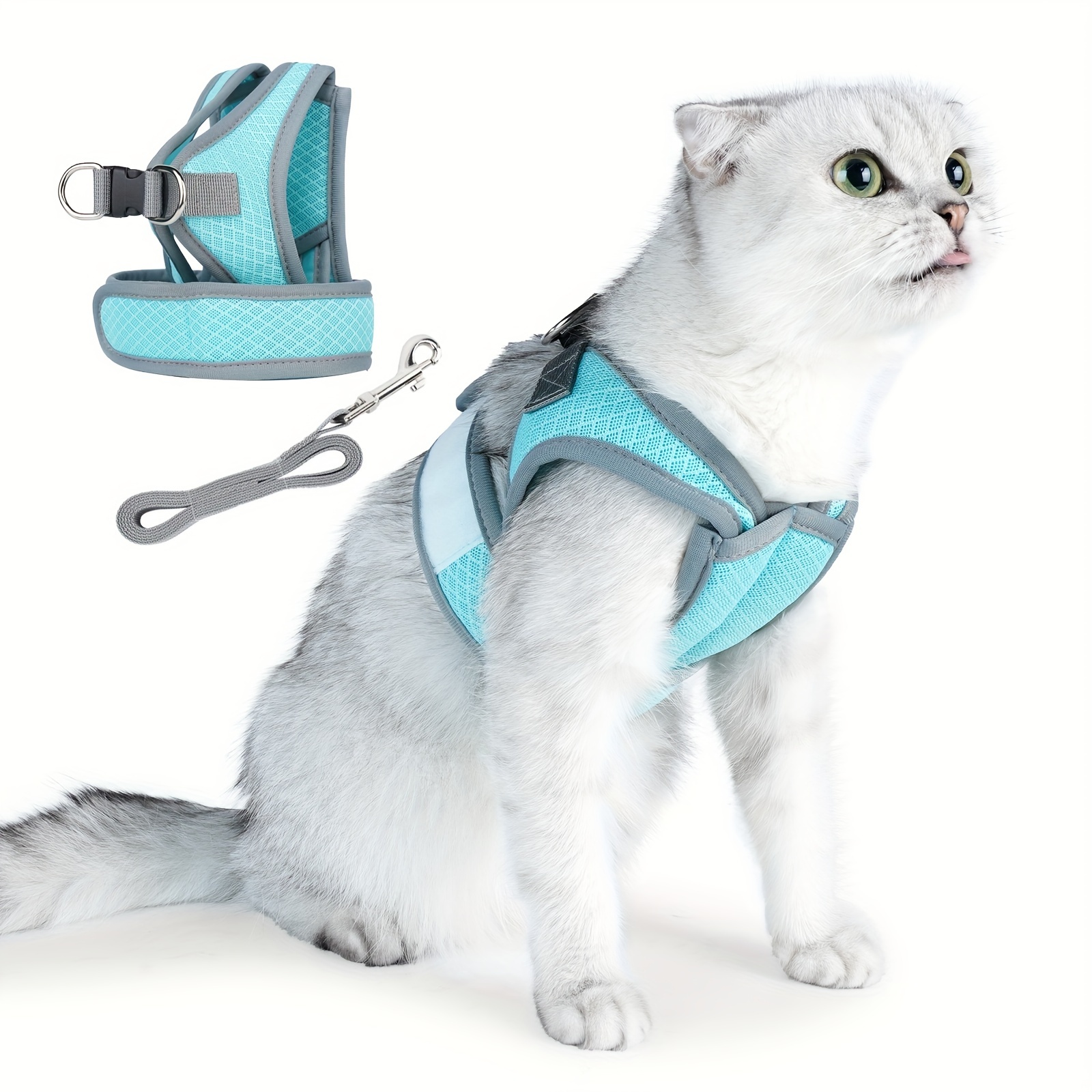 Escape proof cat harness with clearance leash