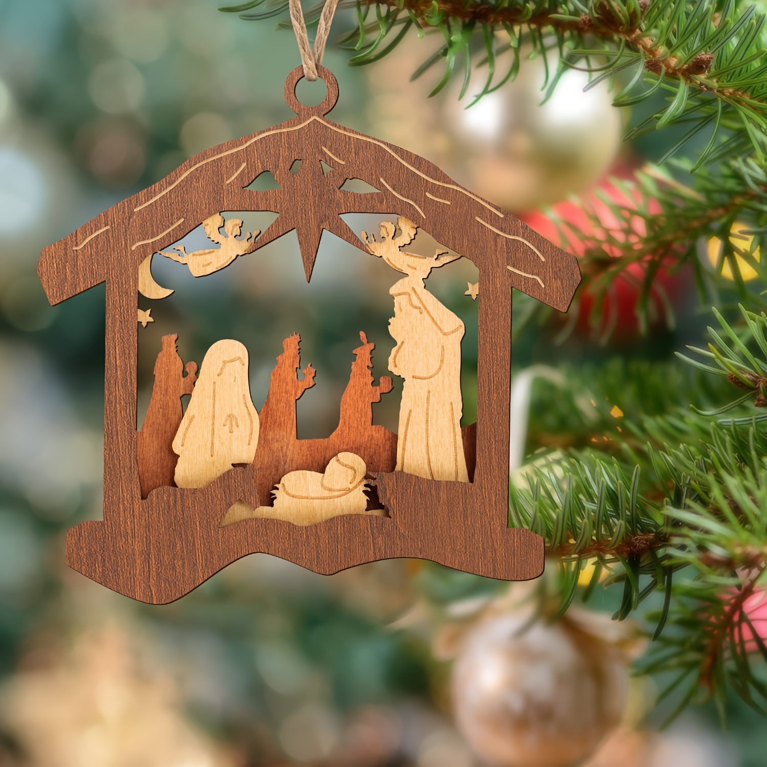 Wooden Christmas Ornaments Wooden Ornaments To Paint For - Temu