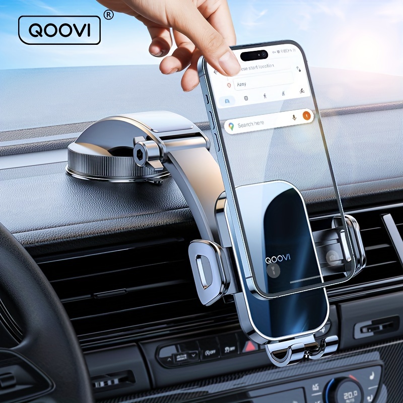

Qoovi Car Phone Holder Stand Dashboard Mount Universal Holder Cell Phone Gps Support For Iphone 15 14 13 Pro Samsung Xiaomi