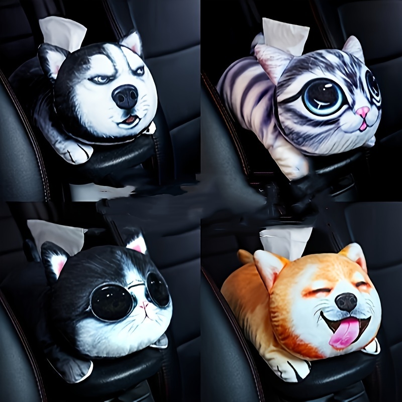 Car Tissue Box Holder,Cute Cat Shape Facial Tissue Holder,Multi