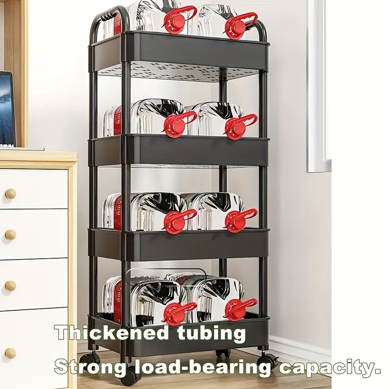 Pulley Movable Push Frame Storage Cart with Wheels