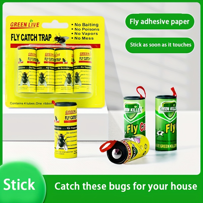 Sticky Fly Strip Fly Catcher, Easy Fly Trap Tape Fruit Fly Traps For Home  Indoor Outdoor, Sticky Fly Paper, Sticky Fly Ribbons Trap Flies, Mosquito,  Gnats, Moths, Flying Insects - Temu Mexico