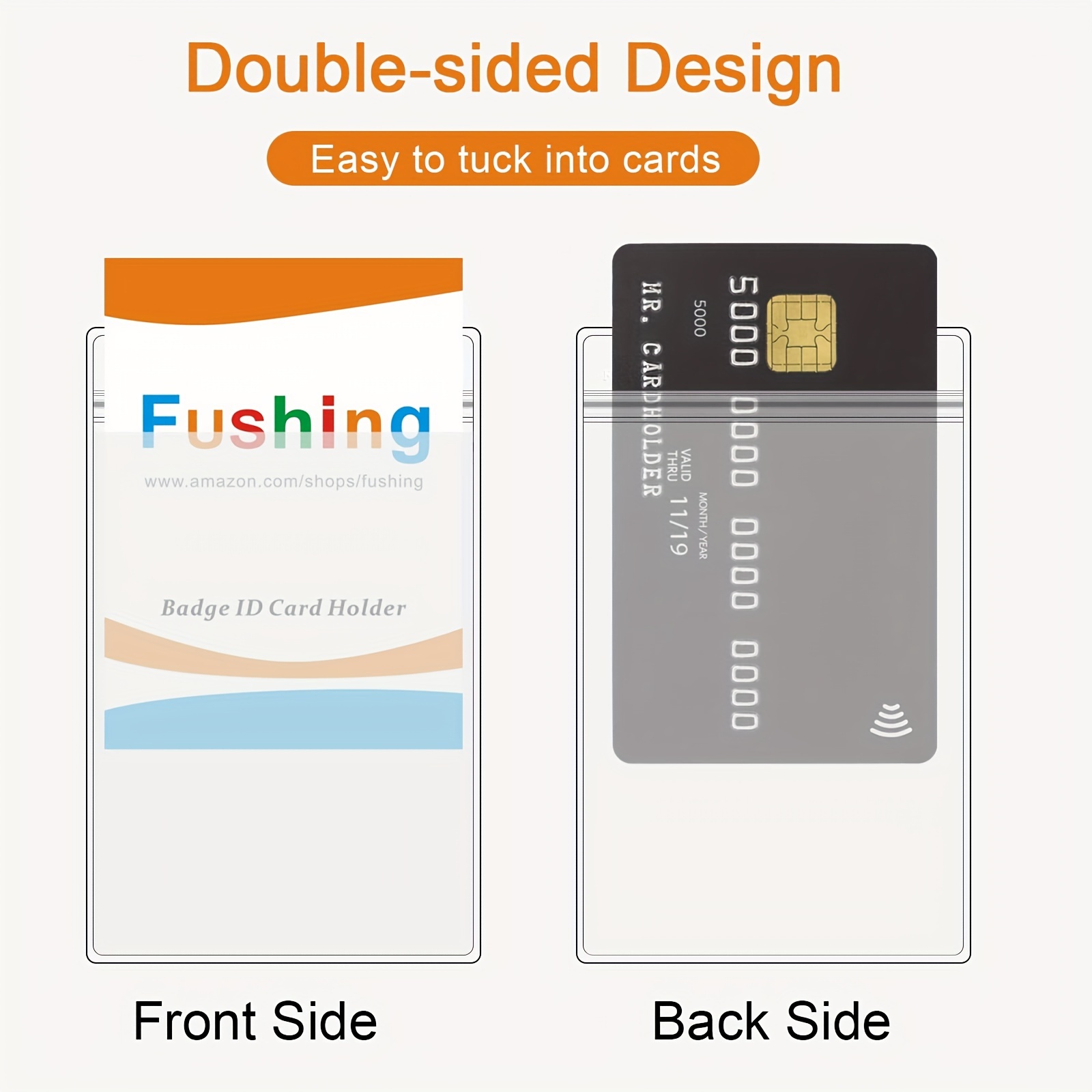 Id Card Holder Special Transparent Plastic Vertical Name - Temu