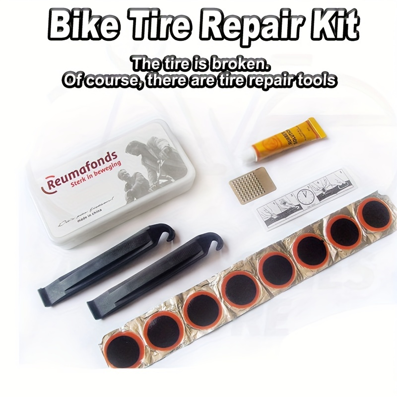 Kit Reparación Pinchazos Bicicleta Parches + Llave Llantas ®