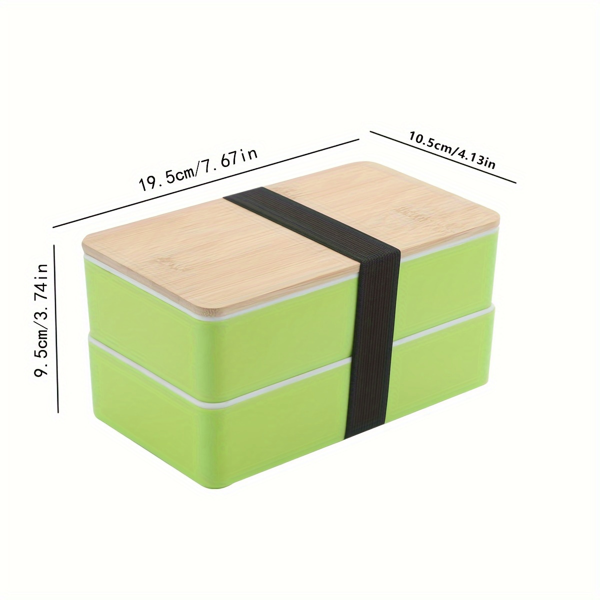 Bamboo Bento Box With Compartments And Utensils Stackable - Temu