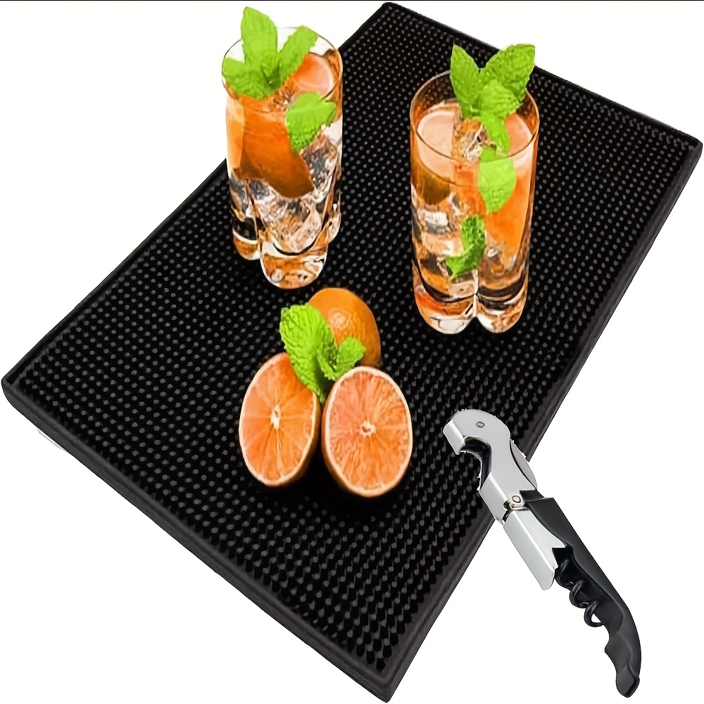 Bar Mat Spill Mat for Home Bar Decor for Home Durable Rubber 17.7