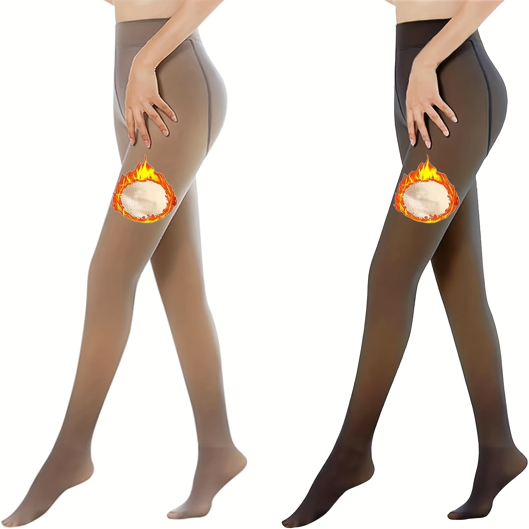 Dndkilg Vintage Leggings for Women Skin Tone Thermal Warm Sheer Tights  Tummy Control Petite Leg Warmers Panty Hose Green 2XL