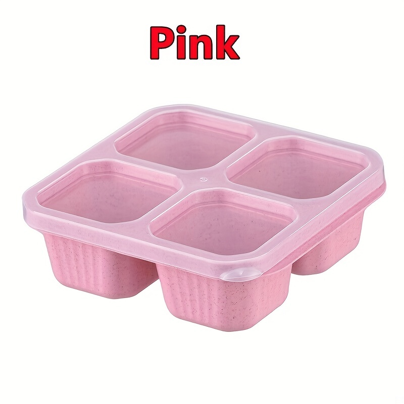 Wheat Straw Convenient Snack Container Set With 4-cell, Food