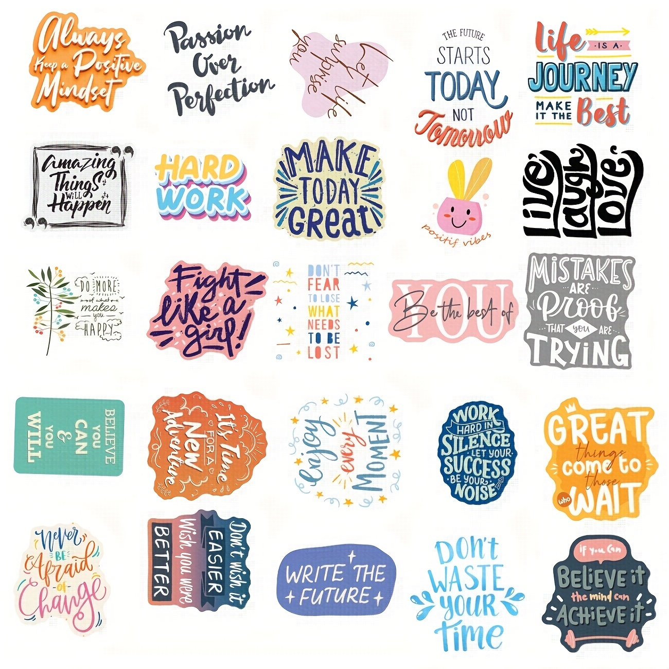 50pcs Inspirational Quote Stickers Vision Board Supplies, Positive  Motivational Stickers For Adults Students Teachers, Vinyl Waterproof  Encouraging Stickers For Water Bottles Laptops Phone Case Scrapbook  Envelope