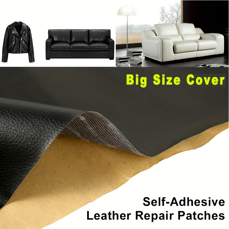 Parche de reparación de cuero para sofás, 17 x 55 pulgadas, grande,  autoadhesivo, reparador, cortable, retapizado