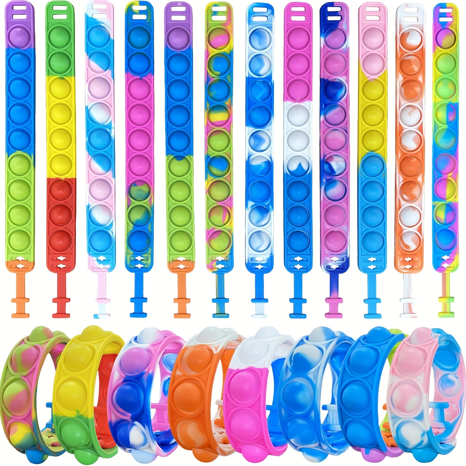 Great Choice Products 64Pcs Christmas Pop Bracelet Fidget Toys, Christmas  Fidget Pop Bracelets Bulk Toy Party Favors For Kids, Fidget Bracelet…