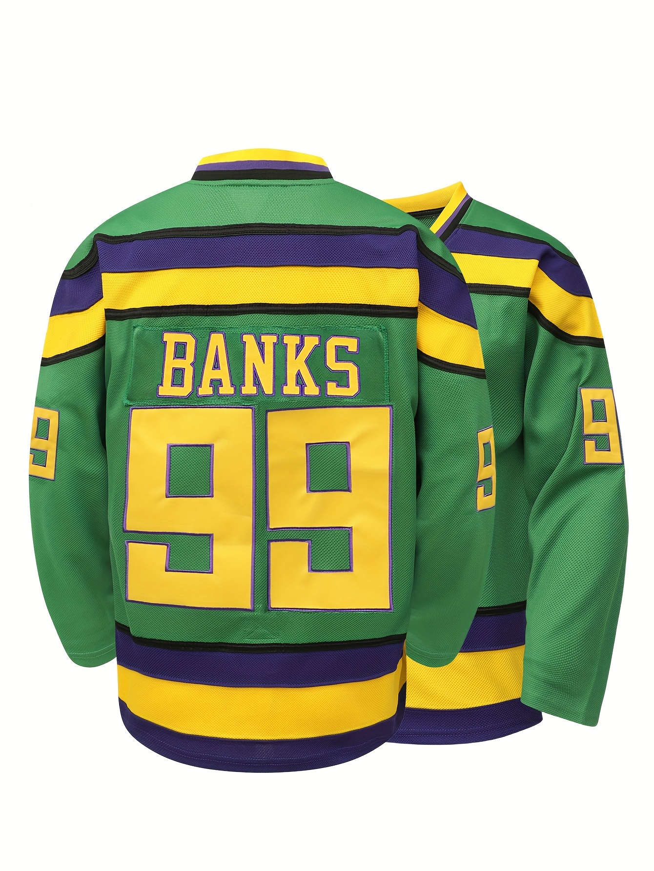 Your Team Men's Mighty Ducks Ice Hockey Jersey Stitched Winter Hoodies White, Size: Small