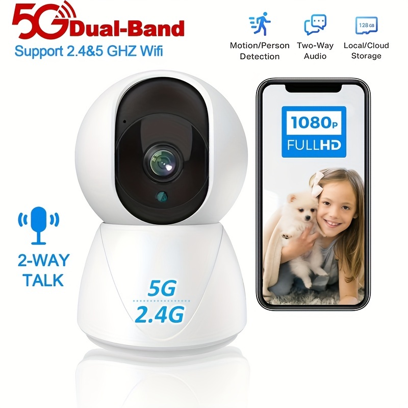 Caméra Surveillance 2.4GHz WiFi Interieur, Babyphone Caméra Bébé