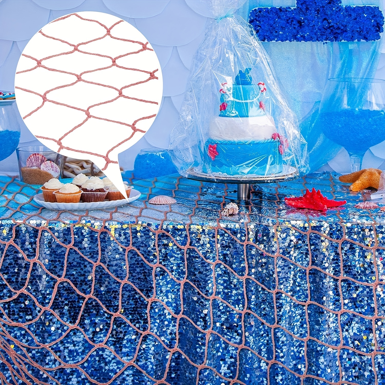 Fishing Net Beach Theme Decor Party Home Living Room Bedroom - Temu South  Africa