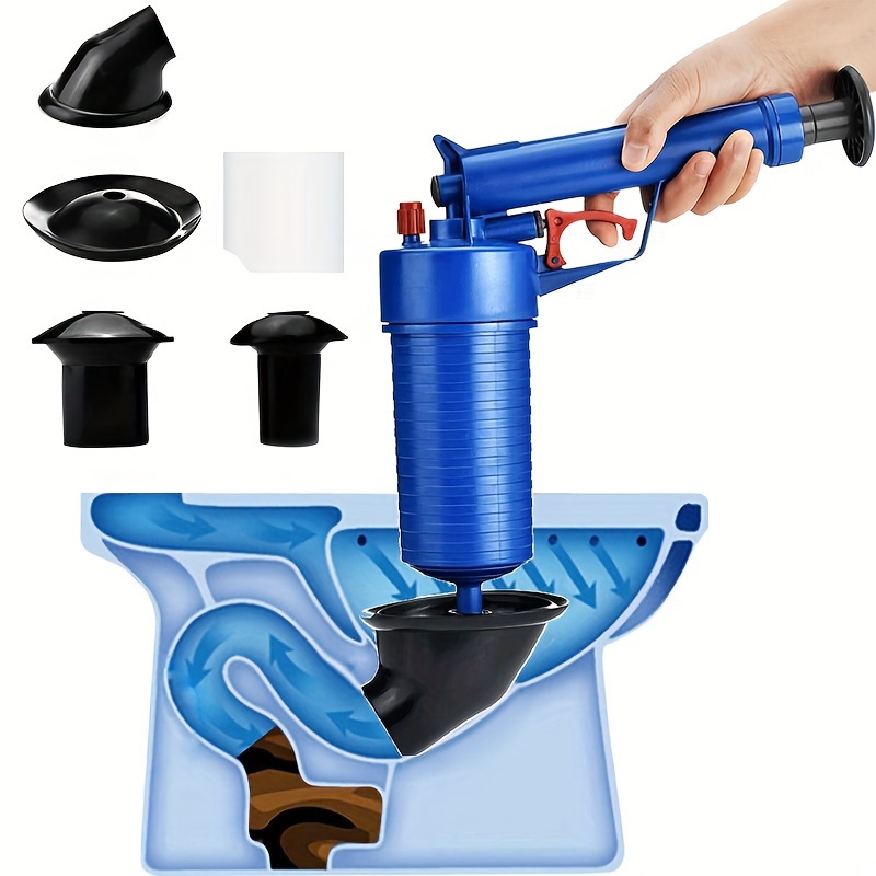 Plunger Toilet, Drain Clog Remover Tools, High Pressure Air Drain Blaster  Gun with Real-Time Barometer, Plumbing Tools,Snake Drain Clog Remover